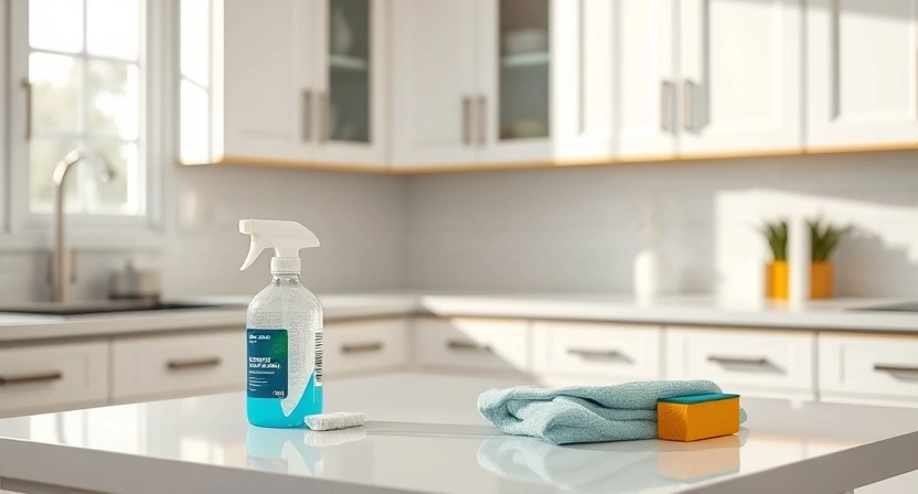 Clean White Laminate Cabinets that have Yellowed